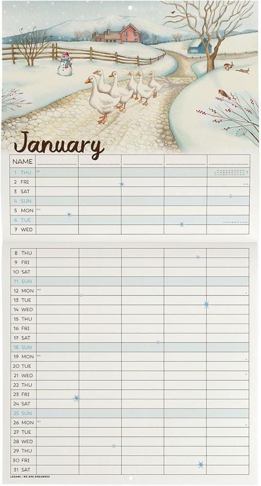 Calendario 2026 da Parete  - Home Sweet Home - 30 x 29 cm - 2