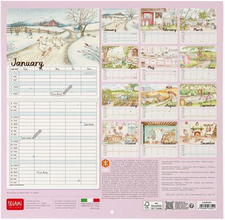 Calendario 2026 da Parete  - Home Sweet Home - 30 x 29 cm - 3
