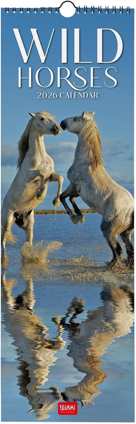 Calendario 2026 da Parete  - Wild Horses - 16 x 49 cm