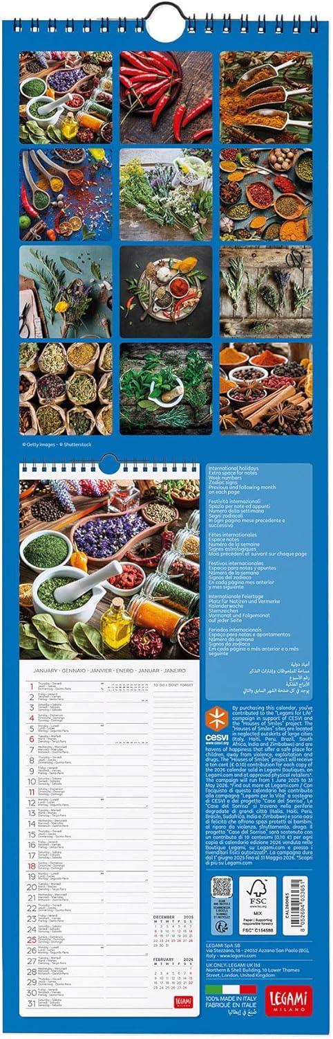 Calendario 2026 da Parete  - Herbs & Spices - 16 x 49 cm - 3