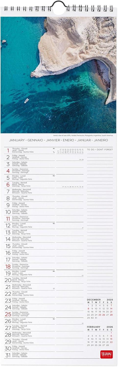 Calendario 2026 da Parete  - Vitamin Sea - 16 x 49  cm - 2