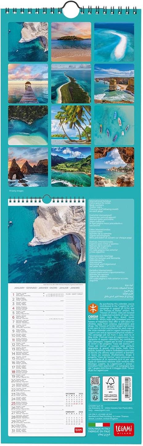Calendario 2026 da Parete  - Vitamin Sea - 16 x 49  cm - 3