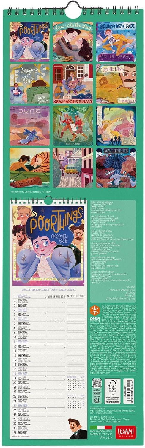 Calendario 2026 da Parete  - Book Lover'S - 16 x 49 cm - 3