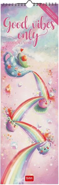 Calendario 2026 da Parete  - Good Vibes Only - 16 x 49 cm