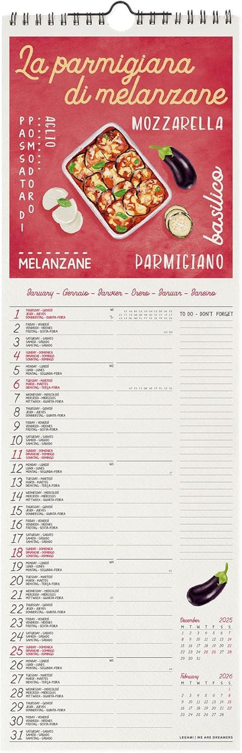 Calendario 2026 da Parete  - La Dolce Vita - 16 x 49 cm - 2
