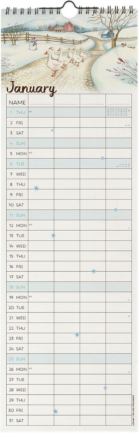 Calendario 2026 da Parete  - Home Sweet Home - 16 x 49 cm - 2