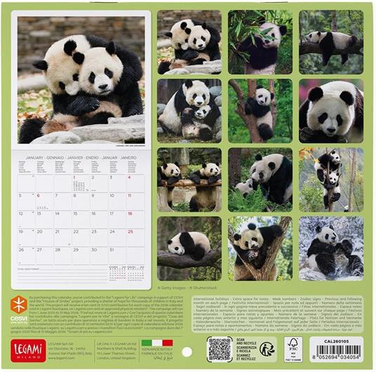 Calendario 2026 da Parete  - Life Is Pantastic - 18 x 18 cm - 3