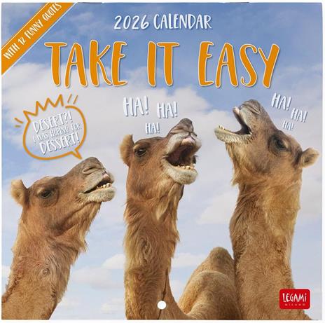 Calendario 2026 da Parete  - Take It Easy - 18 x 18 cm