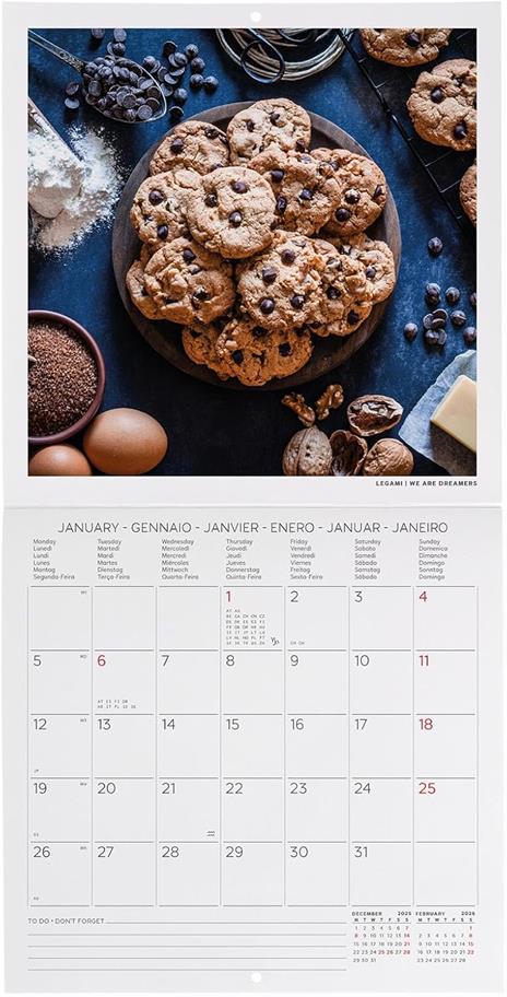 Calendario 2026 da Parete  - Kitchen - 18 x 18 cm - 2