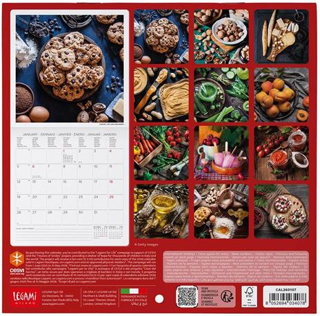 Calendario 2026 da Parete  - Kitchen - 18 x 18 cm - 3