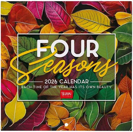 Calendario 2026 da Parete  - 4 Seasons - 18 x 18 cm