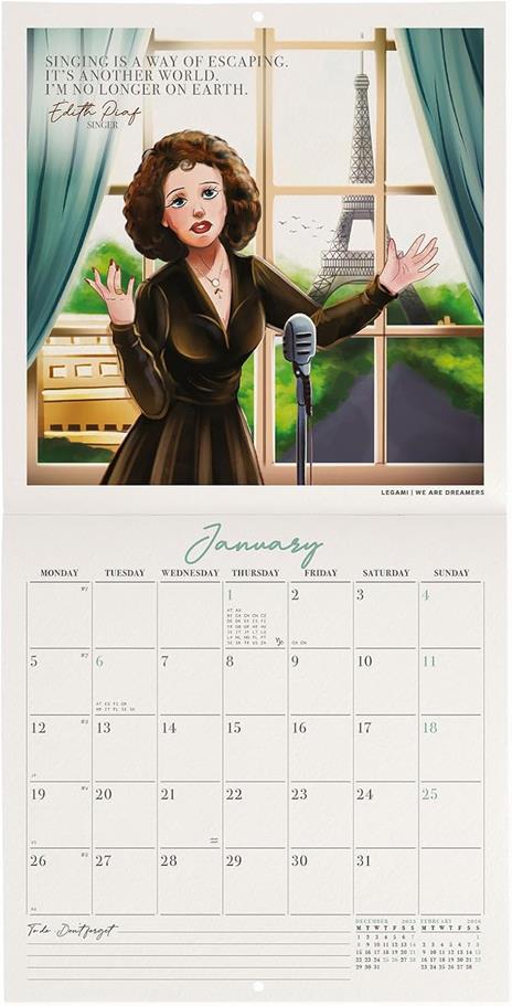 Calendario 2026 da Parete  - Inspiring Women - 18 x 18 cm - 2