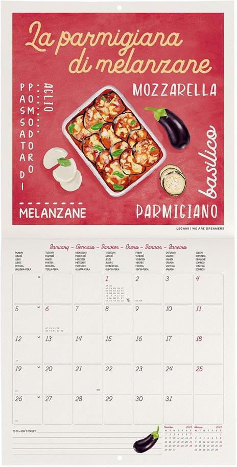 Calendario 2026 da Parete  - La Dolce Vita - 18 x 18 cm - 2