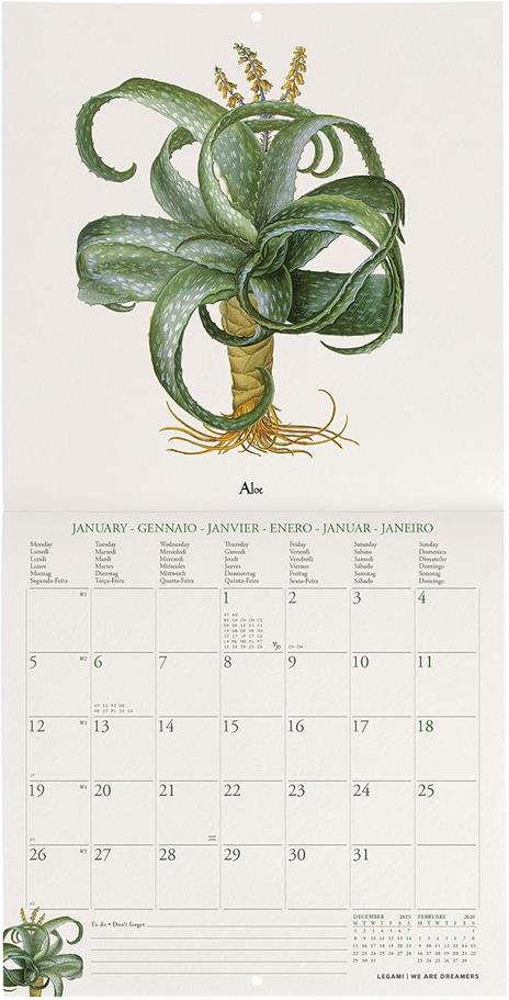 Calendario 2026 da Parete  - Herbarium - 18 x 18 cm - 2