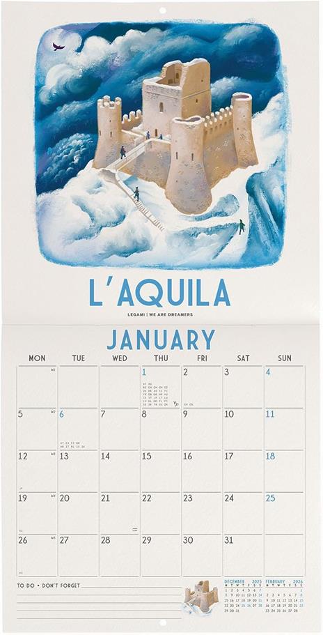 Calendario 2026 da Parete  - Italy - 18 x 18 cm - 2
