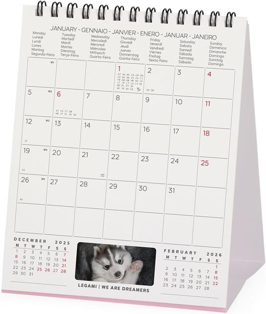 Calendario 2026 da Tavolo  - Puppies - 12 x 14,5 cm - 3