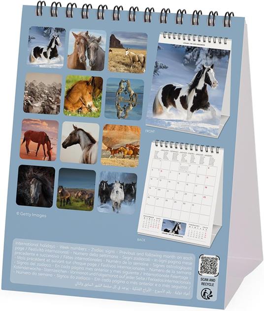 Calendario 2026 da Tavolo  - Wild Horses - 12 x 14,5 cm - 4