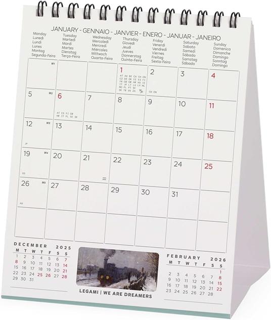 Calendario 2026 da Tavolo  - Claude Monet - 12 x 14,5 cm - 3