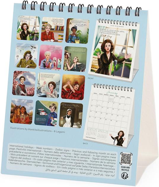 Calendario 2026 da Tavolo  - Inspiring Women - 12 x 14,5 cm - 4
