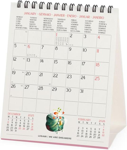 Calendario 2026 da Tavolo  - Good Vibes Only - 12 x 14,5 cm - 3