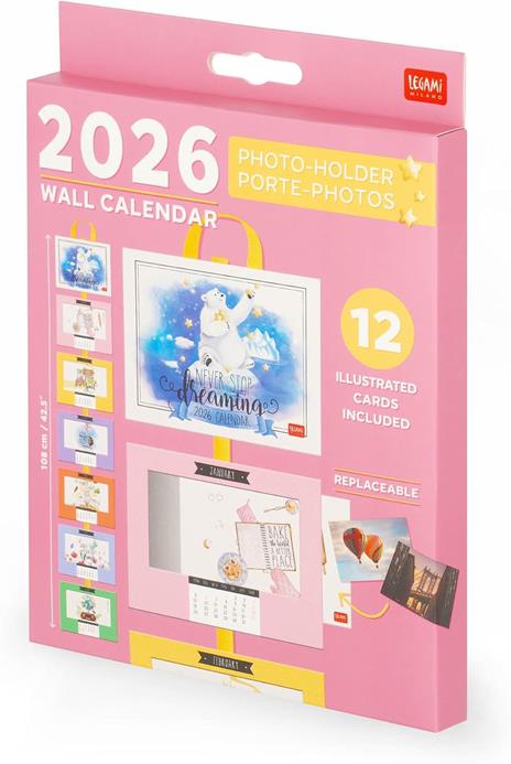 Calendario da parete Portafoto 2026 Legami - Aforismi - 2