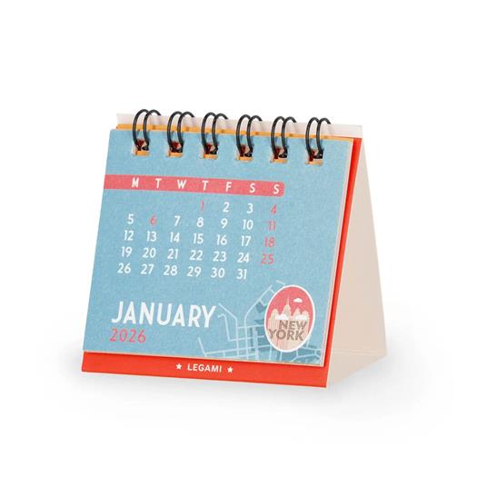 Micro Calendario Legami 2026, 5,8 x 5,3 cm - Travel
