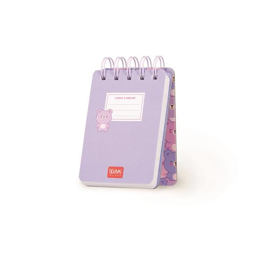 Blocco Spiralato a Righe - Spiral Notepad - Mini - Teddy Bear - 2