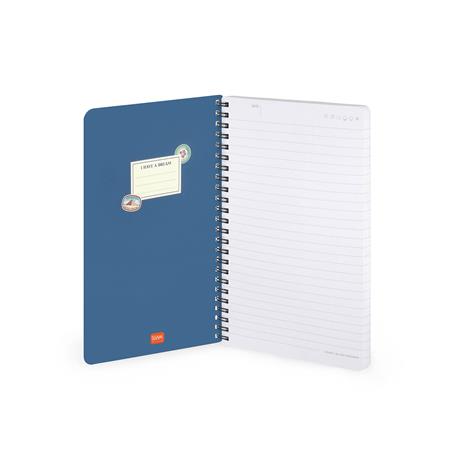 Lined Spiral- Bound Notebook - Spiral Notebook - Large - Travel Stickers - 2