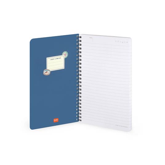 Lined Spiral- Bound Notebook - Spiral Notebook - Large - Travel Stickers - 2