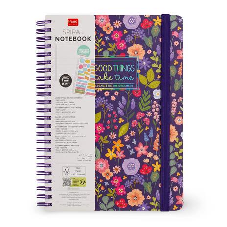 Blocco Spiralato a Righe - Spiral Notebook - Large - Flowers - 7