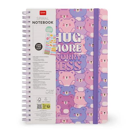 Blocco Spiralato a Righe - Spiral Notebook - Large - Teddy Bear - 7