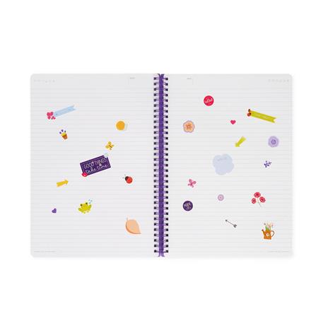 Blocco Spiralato a Righe - Spiral Notebook - Maxi - Flowers - 5