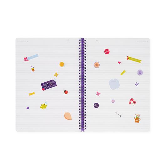 Blocco Spiralato a Righe - Spiral Notebook - Maxi - Flowers - 5