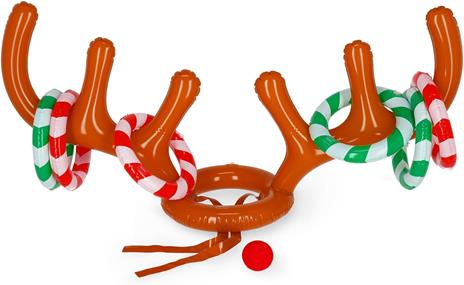 Gioco gonfiabile da lancio con anelli. Copricapo con corna da renna gonfiabile - Legami Oh My Deer - Reindeer - 2