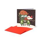 Biglietto auguri Legami Christmas, Santa Car - 7x7 cm