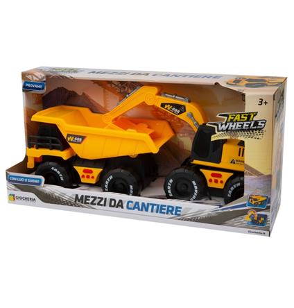 Fast Wheels-Mezzi da cantiere con luci e suoni