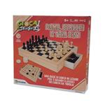 Gioco da tavolo, Gioca e Rigioca 3 in 1 Dama scacchi e tria,Giocheria,Eta5+