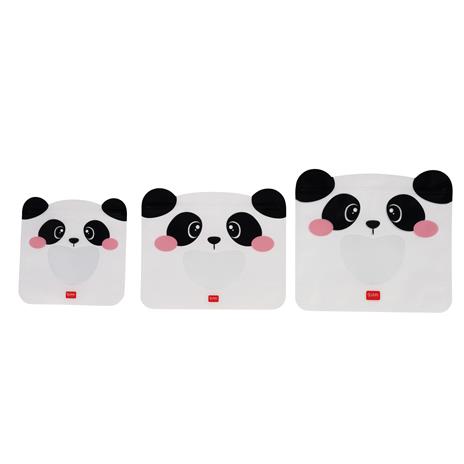 Buste alimentari riutilizzabili. Snack Bags - Set Of 3 Reusable Food Pouches - Panda - 3