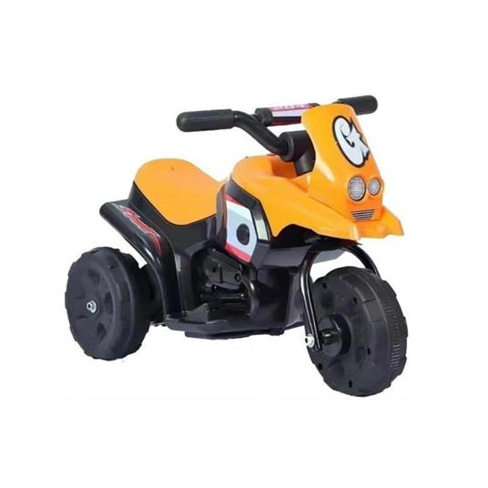 Moto Elettrica Per Bambini Racing 3 Ruote Arancione 6V Con Retromarcia 35869