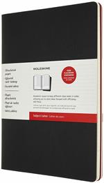 Quaderno Cahier Journal Subject Moleskine XXL nero-rosso. Set da 2
