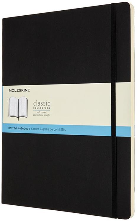 Taccuino Moleskine XXL puntinato copertina morbida nero. Black