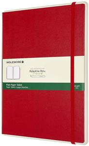 Cartoleria Taccuino Moleskine Papertablet P+ XL a pagine bianche copertina rigida rosso. Scarlet Red Moleskine