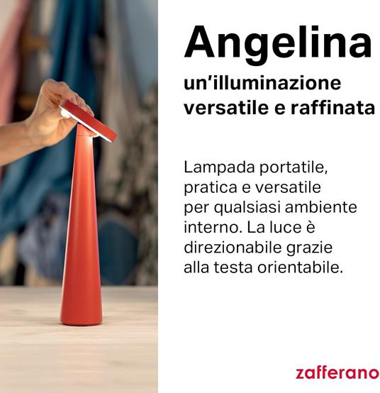Lampada Angelina Pro Bianco, da tavolo, portatile, a batteria, ricaricabile - 3