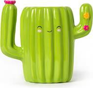 Legami - Portapenne in Ceramica, Desk Friends, 12,5 x 7,5 cm, Tema Cactus, da Scrivania, Dipinti a Mano