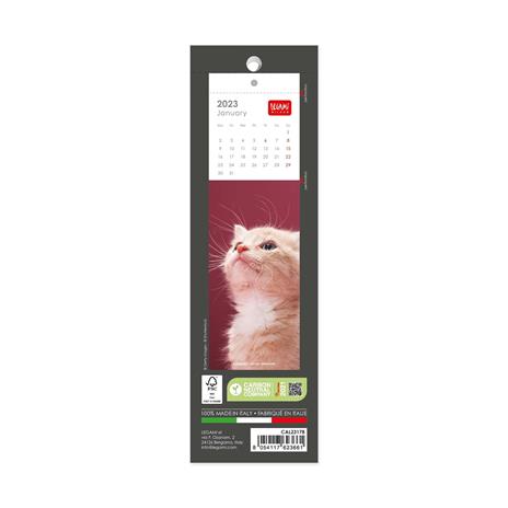 Calendario segnalibro Legami 2023, Kittens - 5.5 x 18 cm - 2