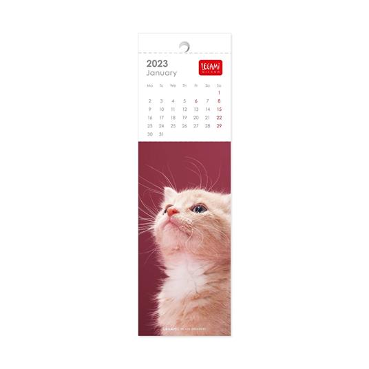 Calendario segnalibro Legami 2023, Kittens - 5.5 x 18 cm - 3