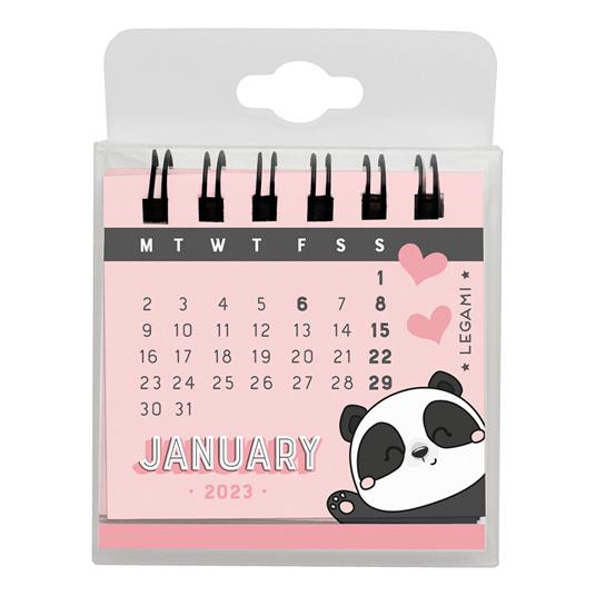 Micro calendario Legami 2023, Panda & Friends - 5,8 x 5,3 cm - 2