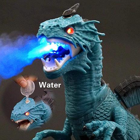 Bakaji Drago Dinosauro Robot Radiocomandato Giocattolo per Bambini con Luci Suoni ed Effetto Sputa Fuoco con Fumo Cammina Muove Testa e Ali Curato in Ogni Dettaglio Altezza 47 cm - 3