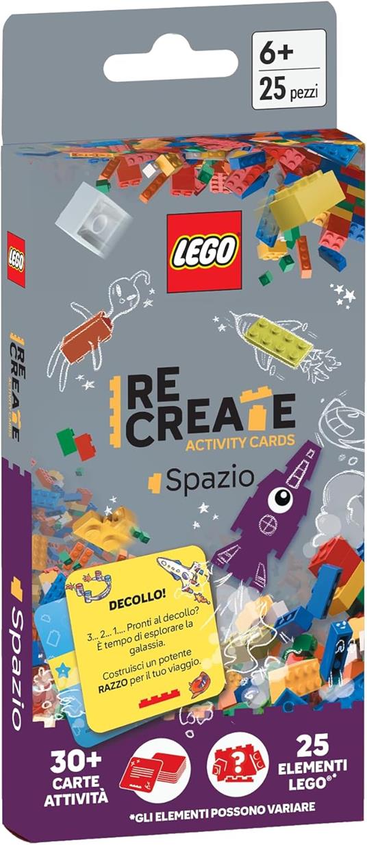 Lego ReCreate Activity Cards - Spazio, Gioco di Società ufficiale LEGO - 15-30 min, 1-5 giocatori, da 6+ Anni