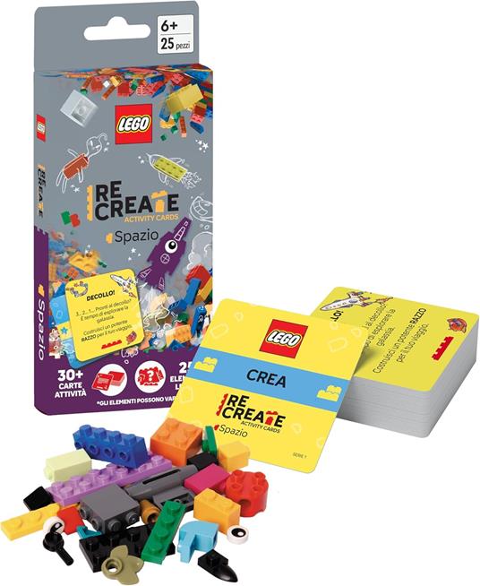 Lego ReCreate Activity Cards - Spazio, Gioco di Società ufficiale LEGO - 15-30 min, 1-5 giocatori, da 6+ Anni - 4